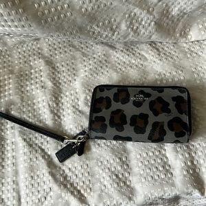 Coach animal print wristlet